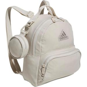 adidas Mini Backpack for Women – Small Bag for Travel, Gym, Festival & More, Black/White, One Size(Wonder Alumina Grey/Putty Beige)