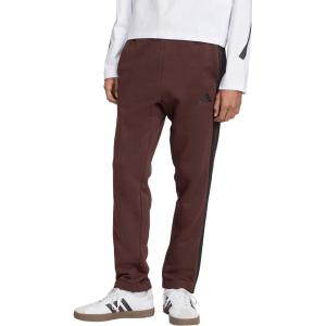 adidas Originals Men’s Essentials 3-Stripes Fleece Open Hem Pants(Shadow Brown/Black)