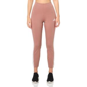 adidas Womens Essentials 3-Stripes Cotton Leggings(Warm Clay/White)