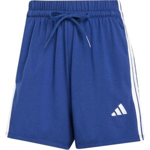 adidas Womens Essentials 3-Stripes Cotton Shorts(Dark Blue/White)