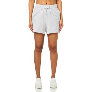 adidas Womens Essentials 3-Stripes Cotton Shorts(Light Grey Heather/White)