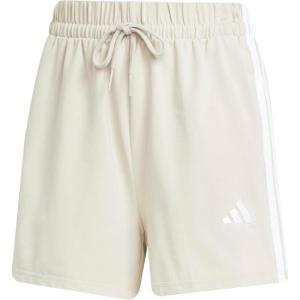 adidas Womens Essentials 3-Stripes Cotton Shorts(Wonder Alumina/White)