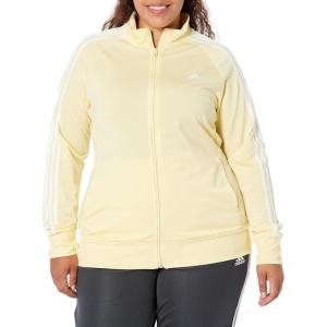 adidas Women’s Essentials Warm-Up Slim 3-Stripes Track Jacket(Almost Yellow/White)