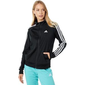 adidas Women’s Essentials Warm-Up Slim 3-Stripes Track Jacket(Black)