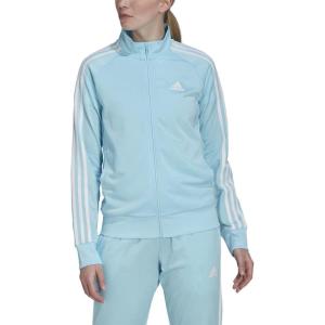 adidas Women’s Essentials Warm-Up Slim 3-Stripes Track Jacket(Bliss Blue-white)