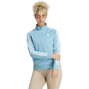 adidas Women’s Essentials Warm-Up Slim 3-Stripes Track Jacket(Preloved Blue/White)