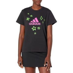 adidas Womens Girls on The Run T-Shirt(Black)