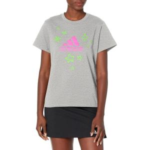 adidas Womens Girls on The Run T-Shirt(Medium Grey Heather)