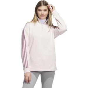 adidas womens Quarter-zip Fleece Sweatshirt(Wonder Quartz)