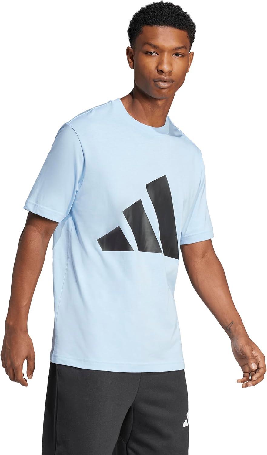 imageadidas Mens Essentials Big Logo TShirtBlueBlack