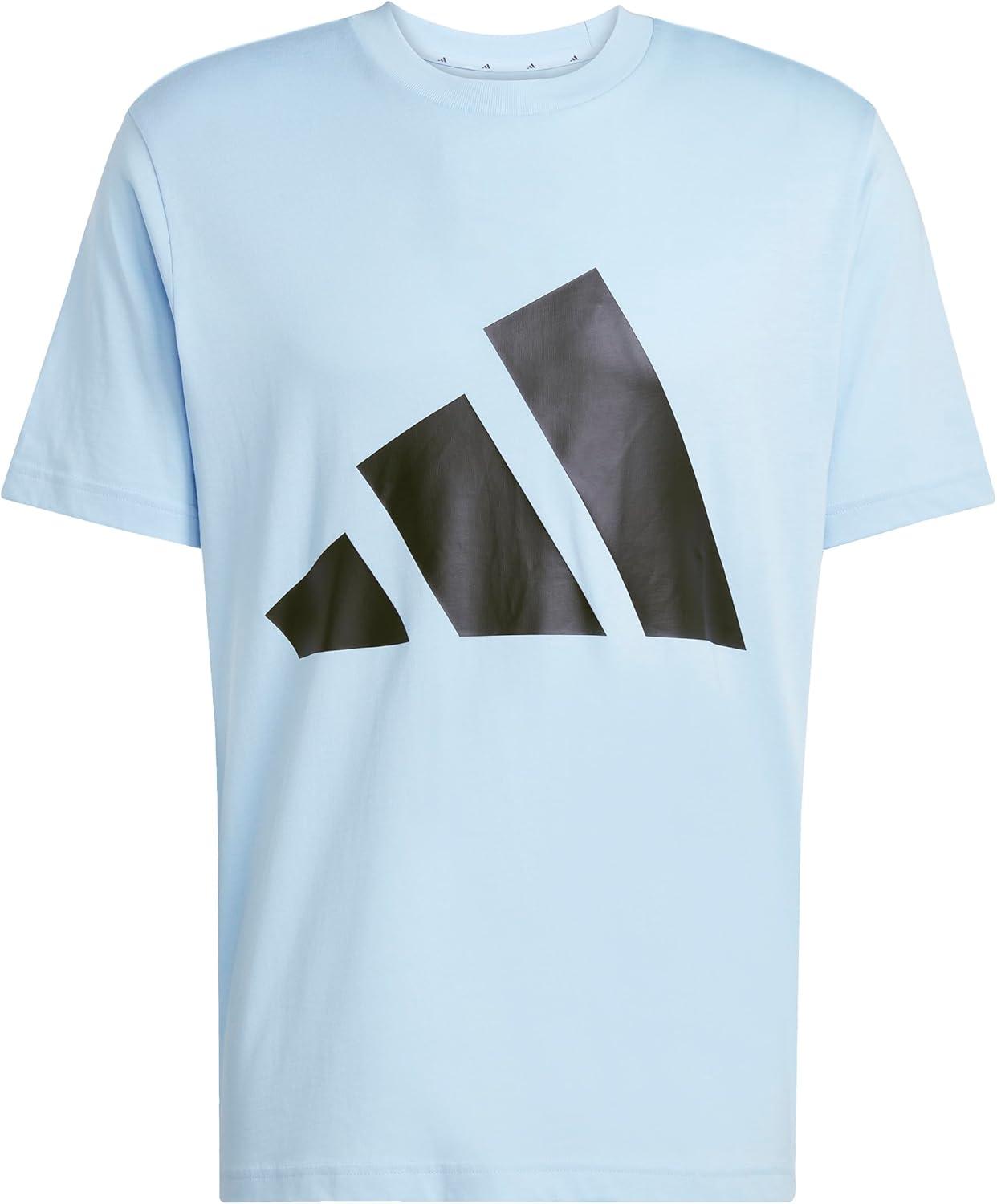 imageadidas Mens Essentials Big Logo TShirtBlueBlack