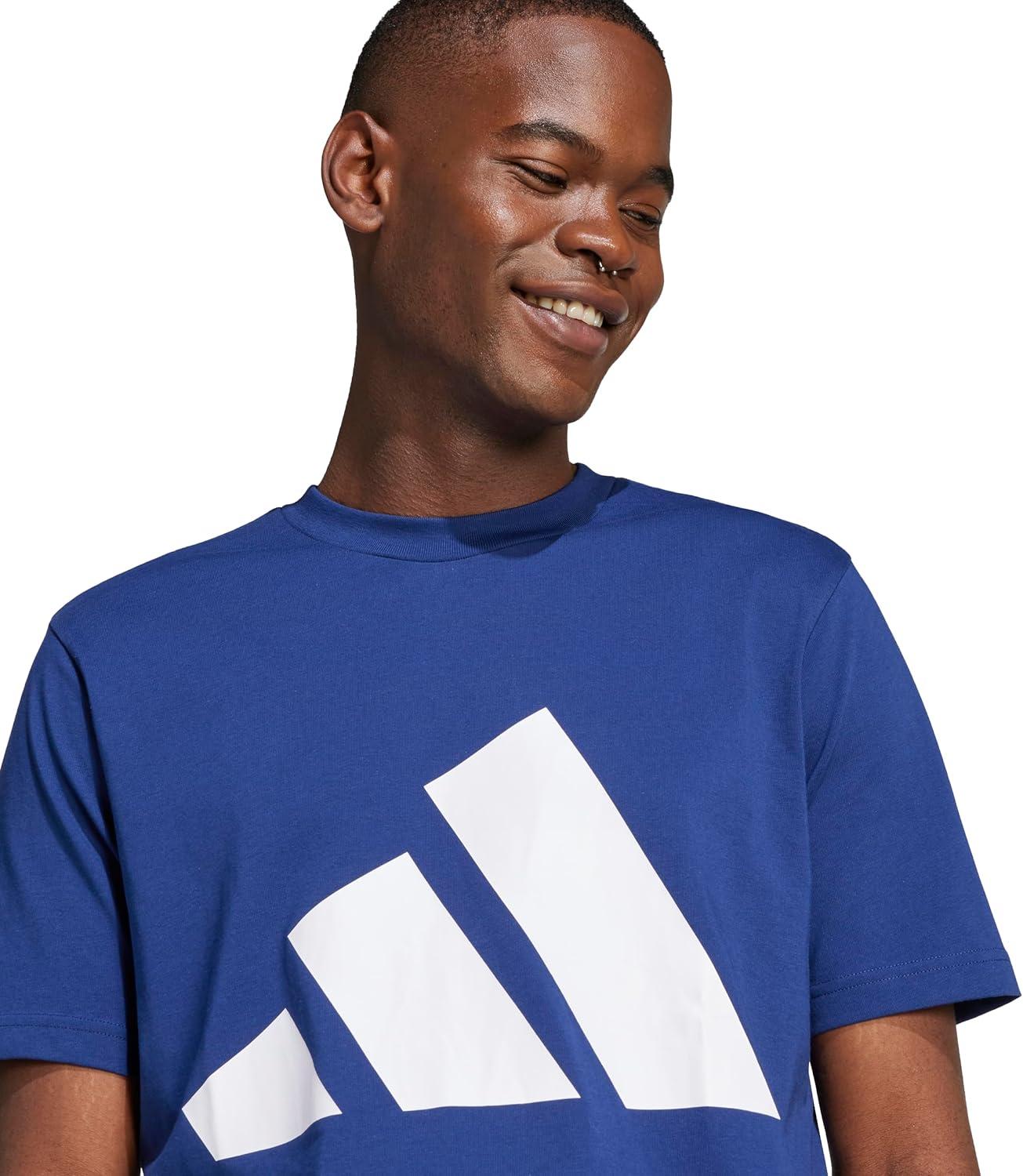 imageadidas Mens Essentials Big Logo TShirtDark BlueWhite