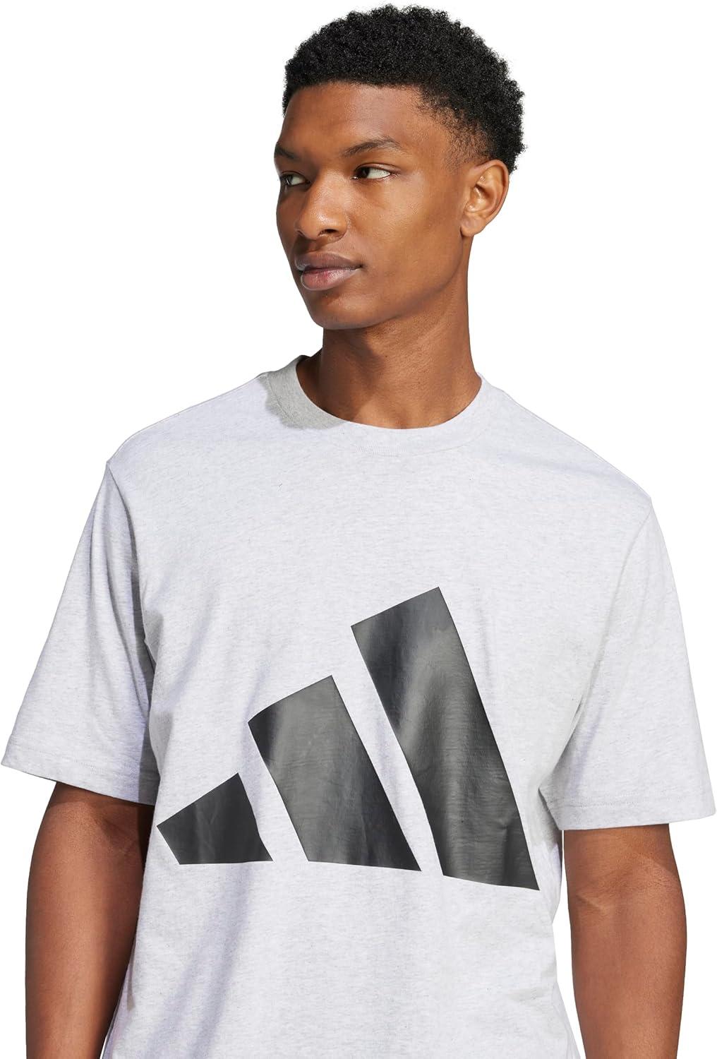 imageadidas Mens Essentials Big Logo TShirtLight Grey HeatherBlack