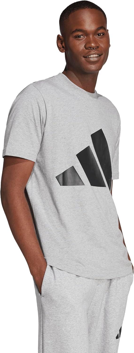 imageadidas Mens Essentials Big Logo TShirtMedium Grey HeatherBlack