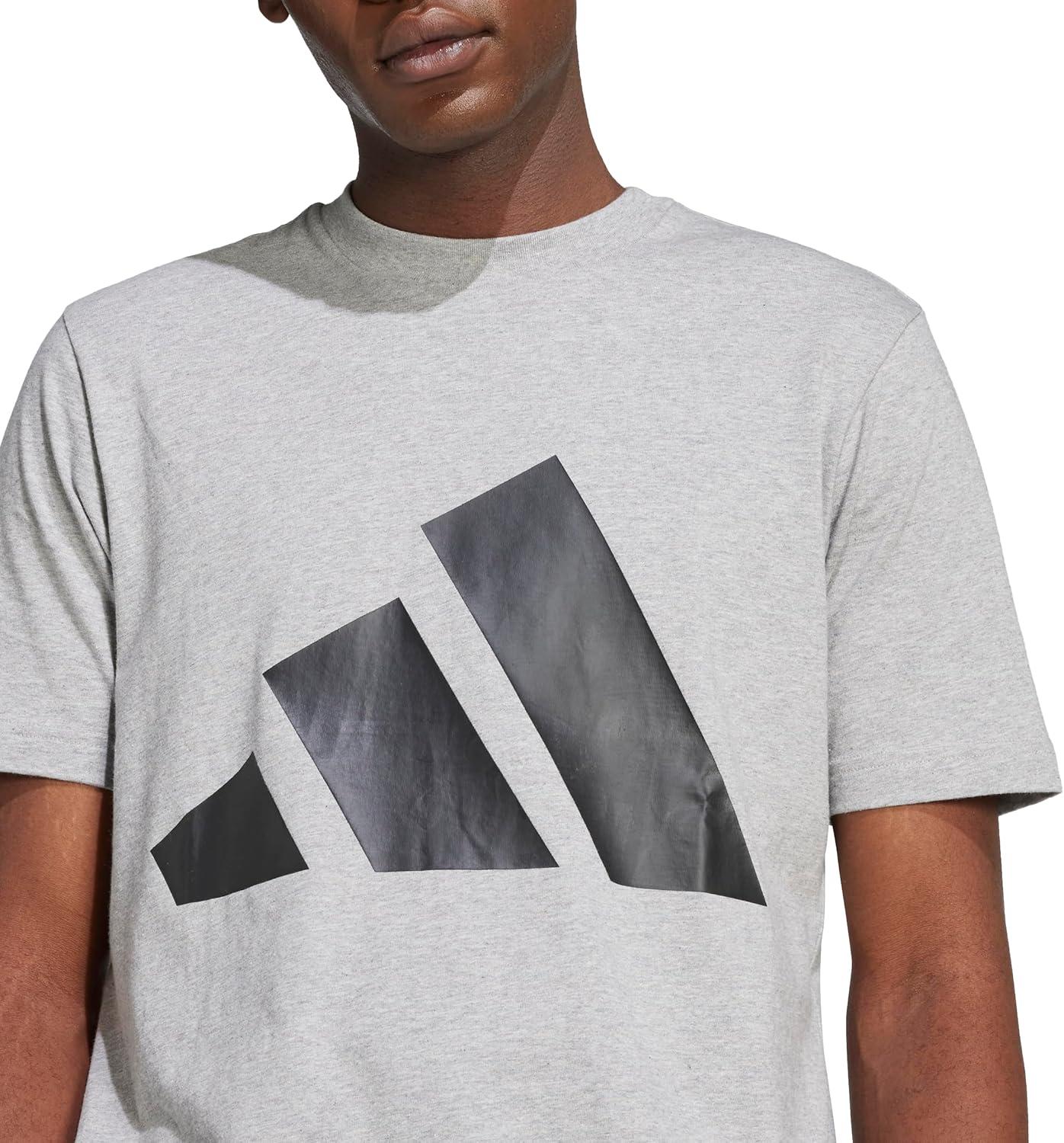 imageadidas Mens Essentials Big Logo TShirtMedium Grey HeatherBlack