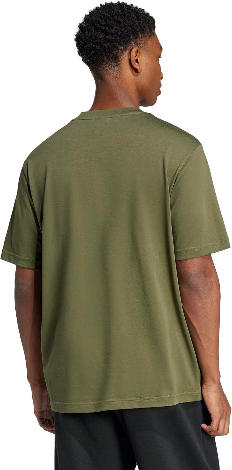 imageadidas Mens Essentials Big Logo TShirtOlive StrataBlack