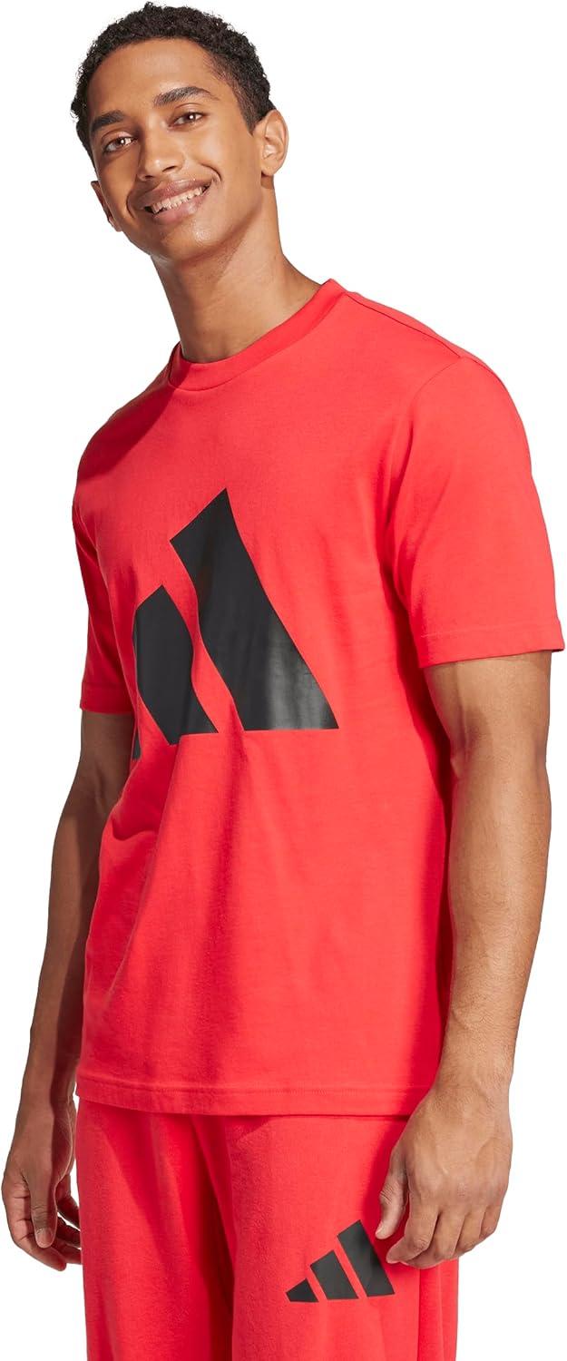 imageadidas Mens Essentials Big Logo TShirtPure RubyBlack