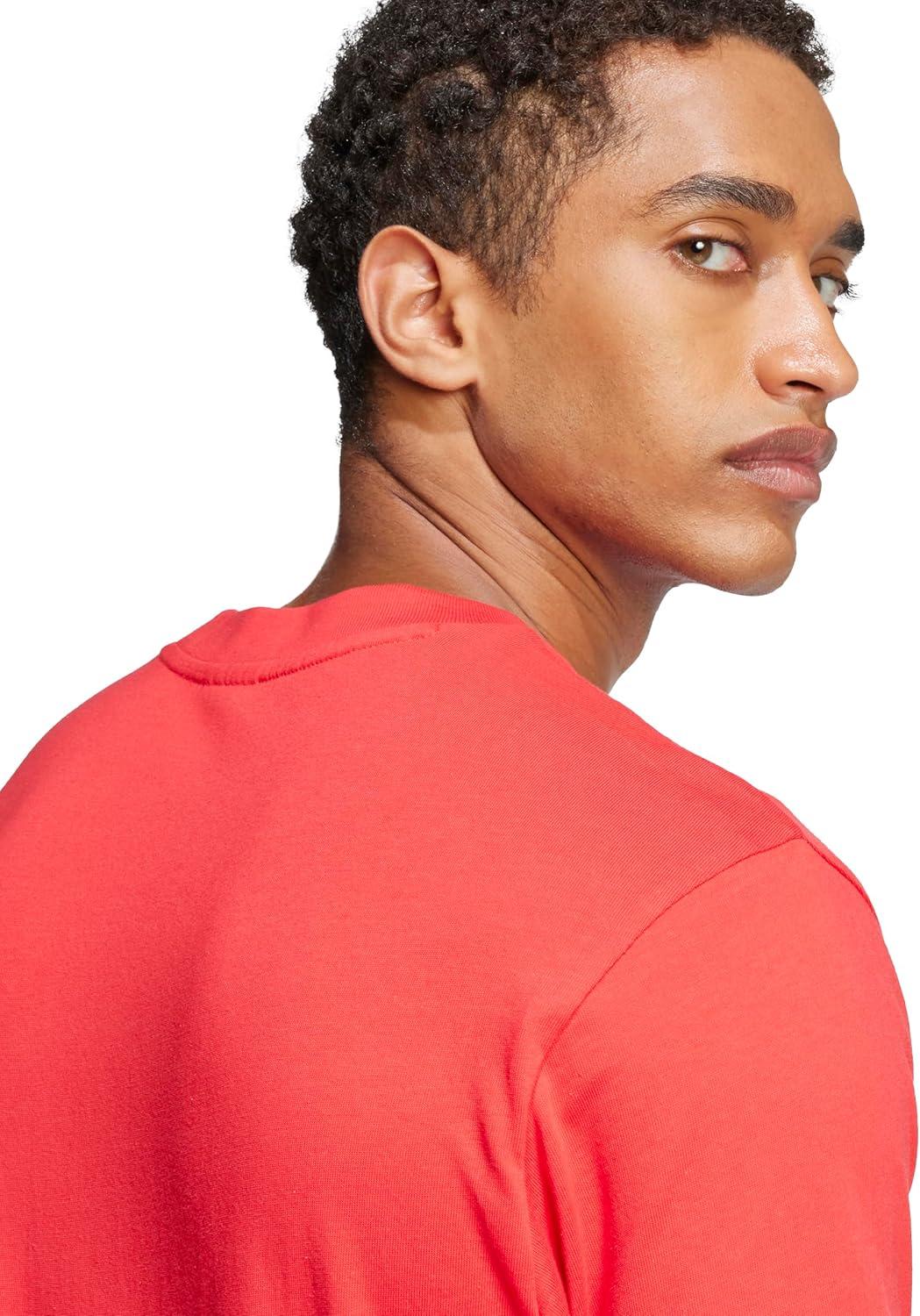 imageadidas Mens Essentials Big Logo TShirtPure RubyBlack