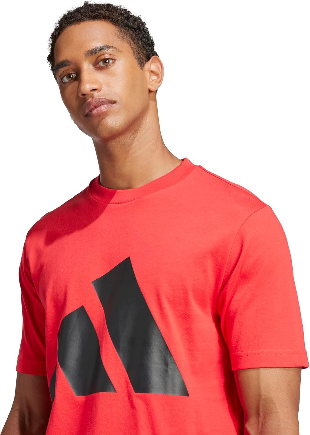 imageadidas Mens Essentials Big Logo TShirtPure RubyBlack