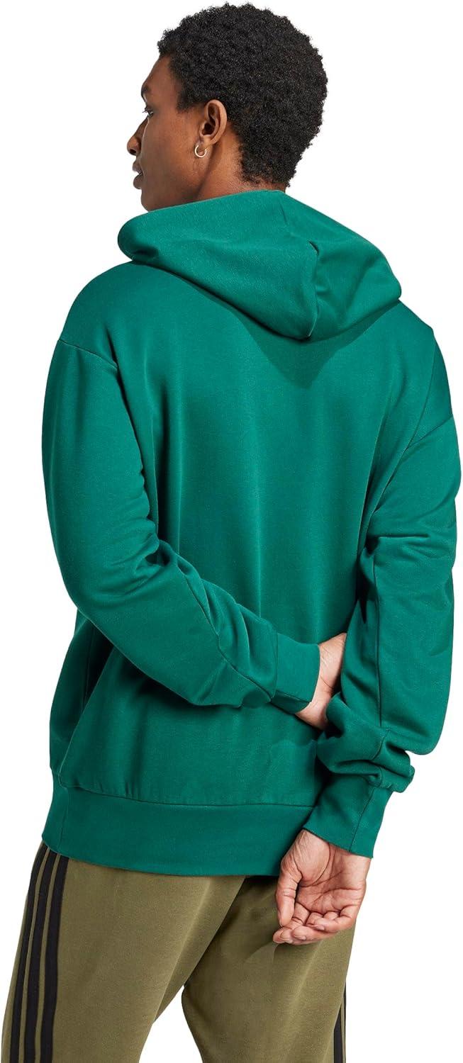 imageadidas Mens Essentials Feelcozy Fleece HoodieCollegiate GreenBlack