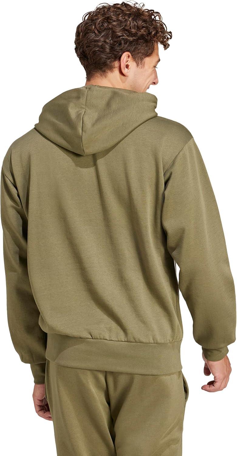 imageadidas Mens Essentials Feelcozy Fleece HoodieOlive StrataBlack