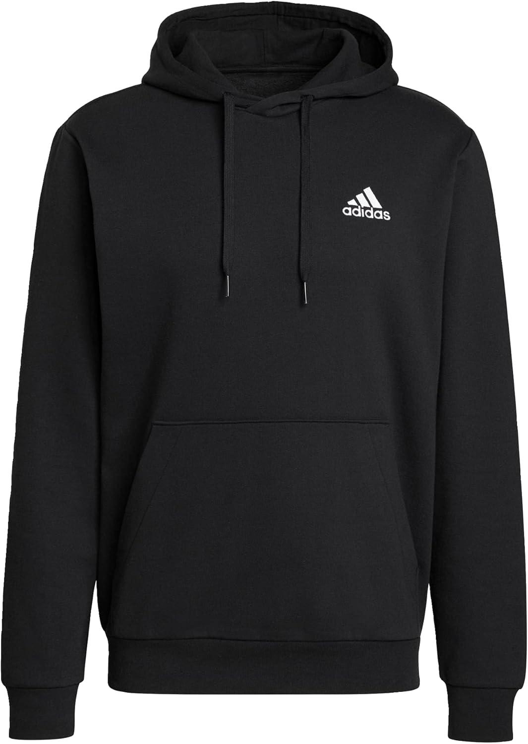 imageadidas Mens Essentials Fleece HoodieBlackWhite