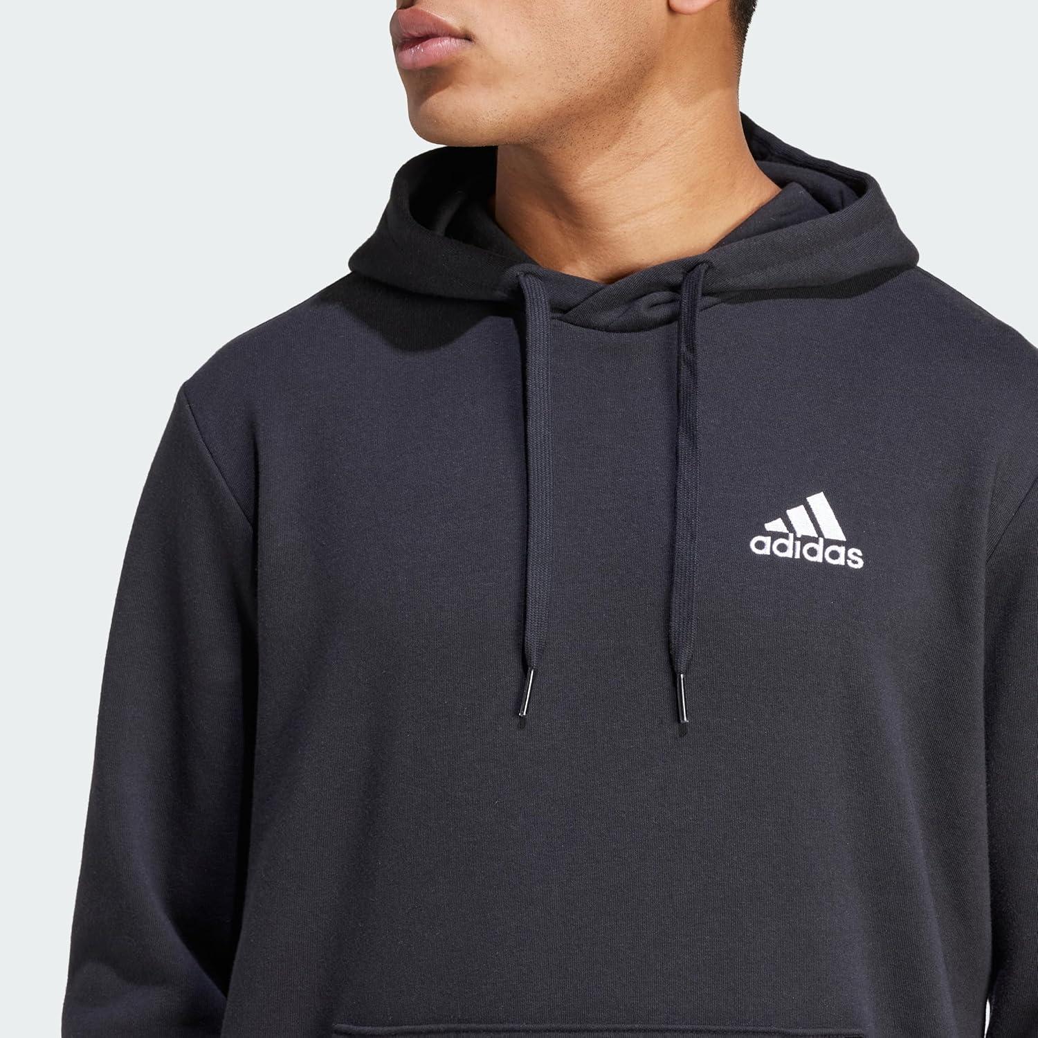 imageadidas Mens Essentials Fleece HoodieBlackWhite