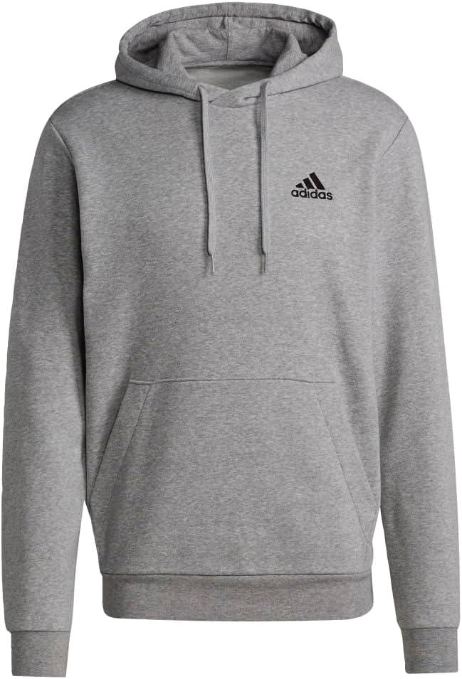 imageadidas Mens Essentials Fleece HoodieMedium Grey HeatherBlack