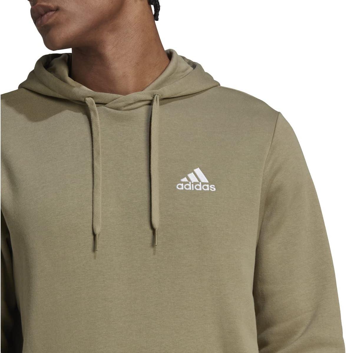imageadidas Mens Essentials Fleece HoodieOrbit GreenWhite