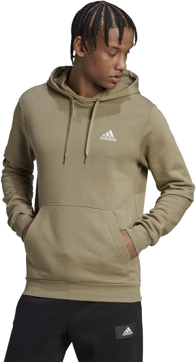 imageadidas Mens Essentials Fleece HoodieOrbit GreenWhite