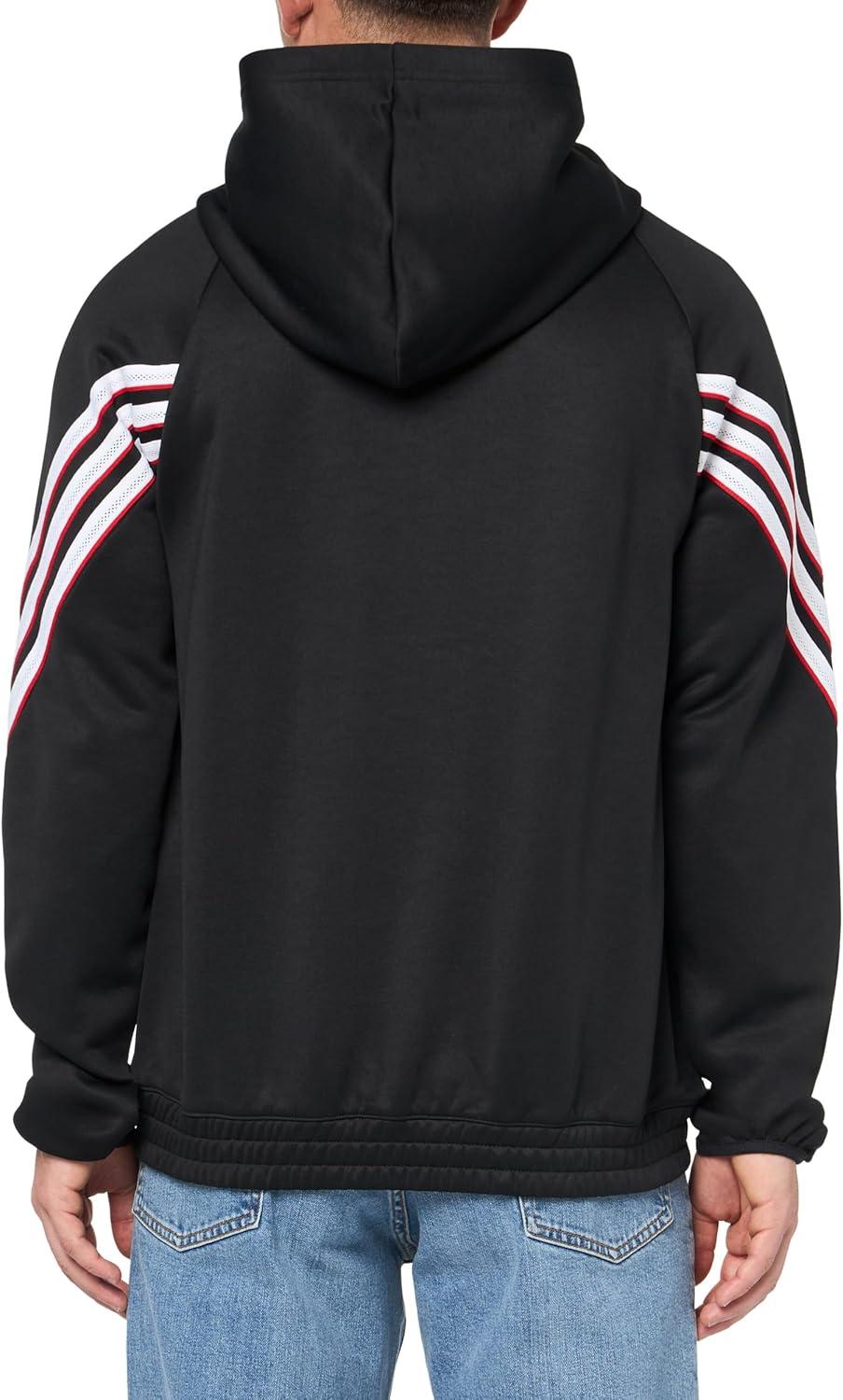 imageadidas Mens Select Foundation Fleece Basketball HoodieBlackWhite