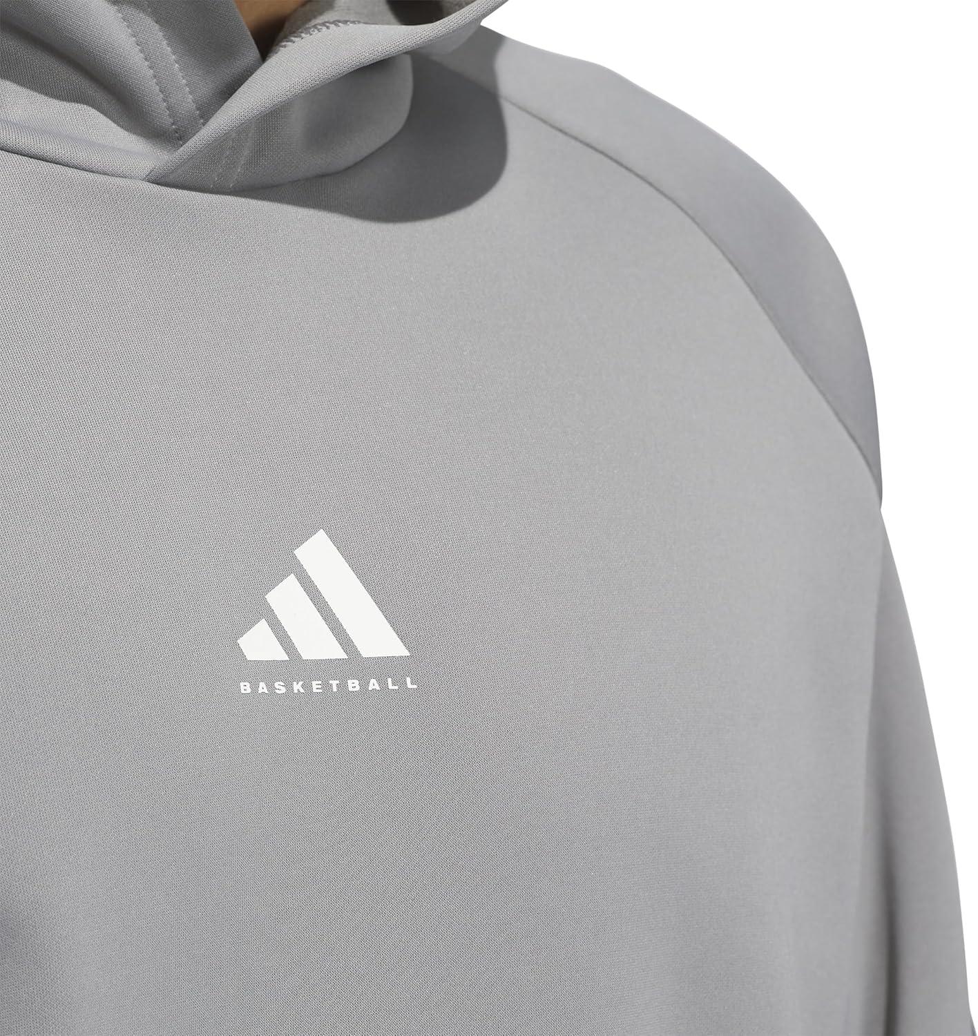 imageadidas Mens Select Foundation Fleece Basketball HoodieGreyBlack