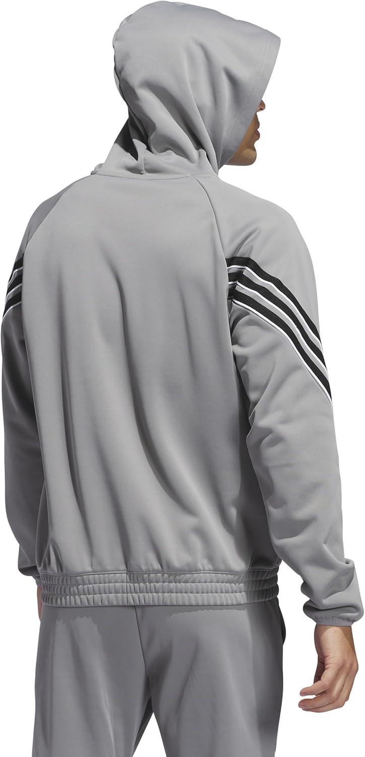 imageadidas Mens Select Foundation Fleece Basketball HoodieGreyBlack