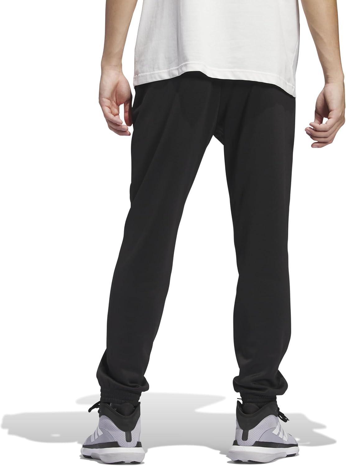 imageadidas Mens Select Foundation Fleece Basketball PantsBlackWhite