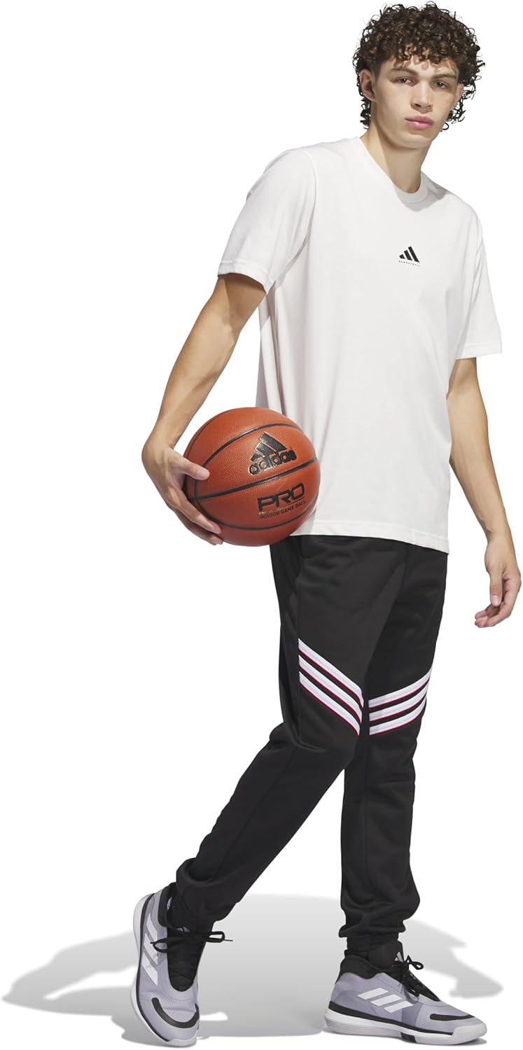 imageadidas Mens Select Foundation Fleece Basketball PantsBlackWhite