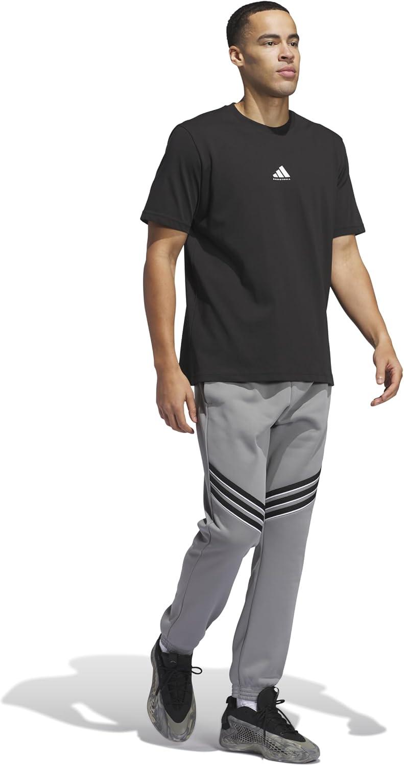 imageadidas Mens Select Foundation Fleece Basketball PantsGreyWhite