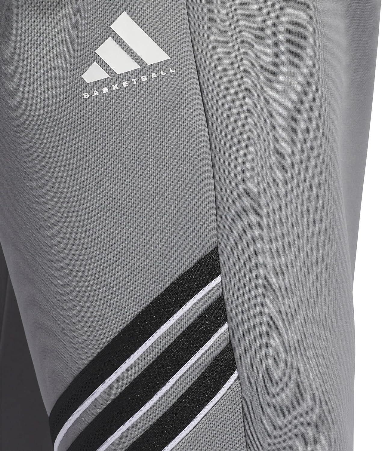 imageadidas Mens Select Foundation Fleece Basketball PantsGreyWhite