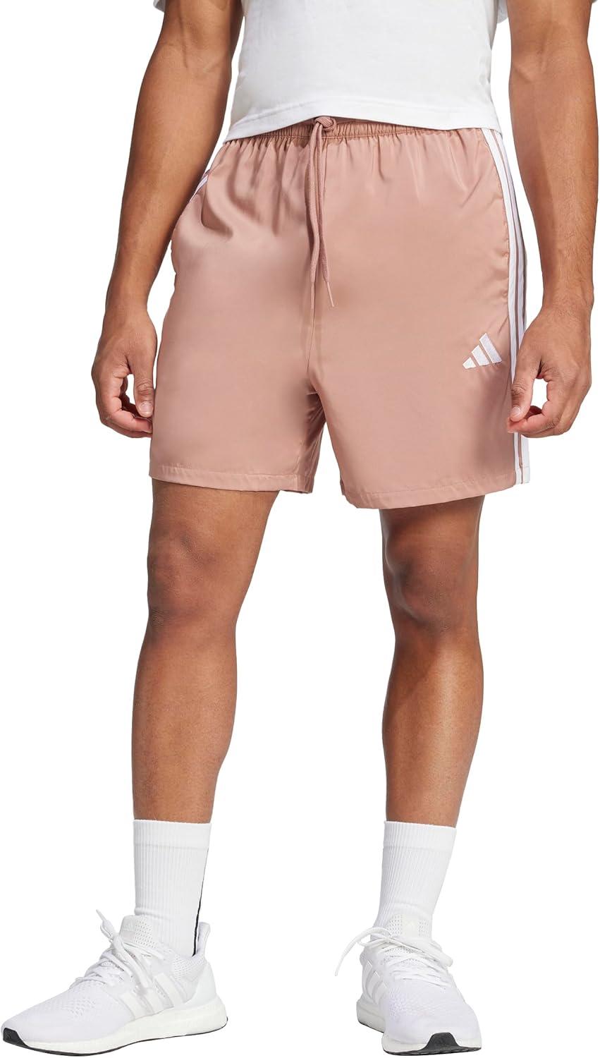 imageadidas Originals Mens Essentials 3Stripes Chelsea 7Inch ShortsWarm ClayWhite