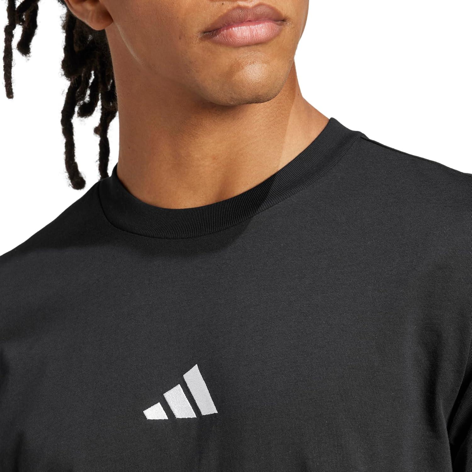 imageadidas Originals Mens Essentials Small Logo Single Jersey TShirtBlackWhite