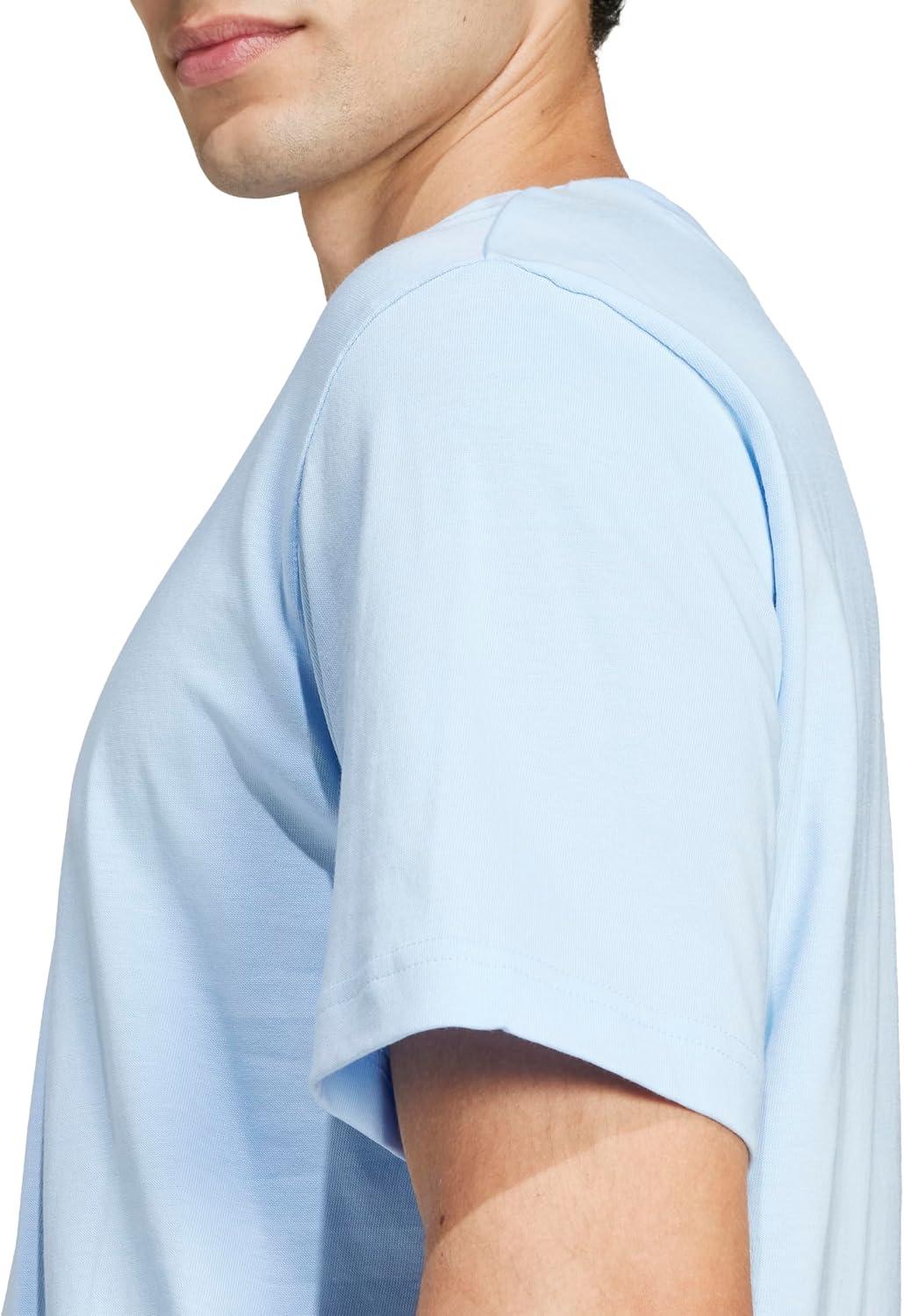 imageadidas Originals Mens Essentials Small Logo Single Jersey TShirtBlueBlack