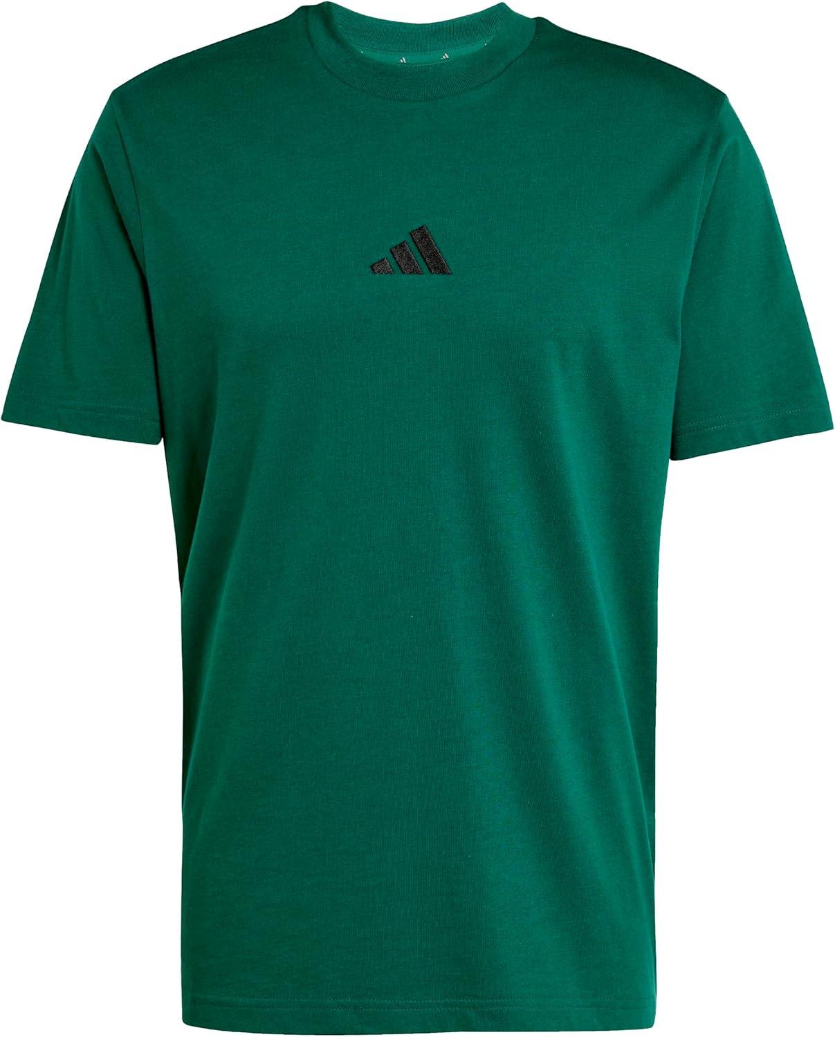 imageadidas Originals Mens Essentials Small Logo Single Jersey TShirtCollegiate GreenBlack