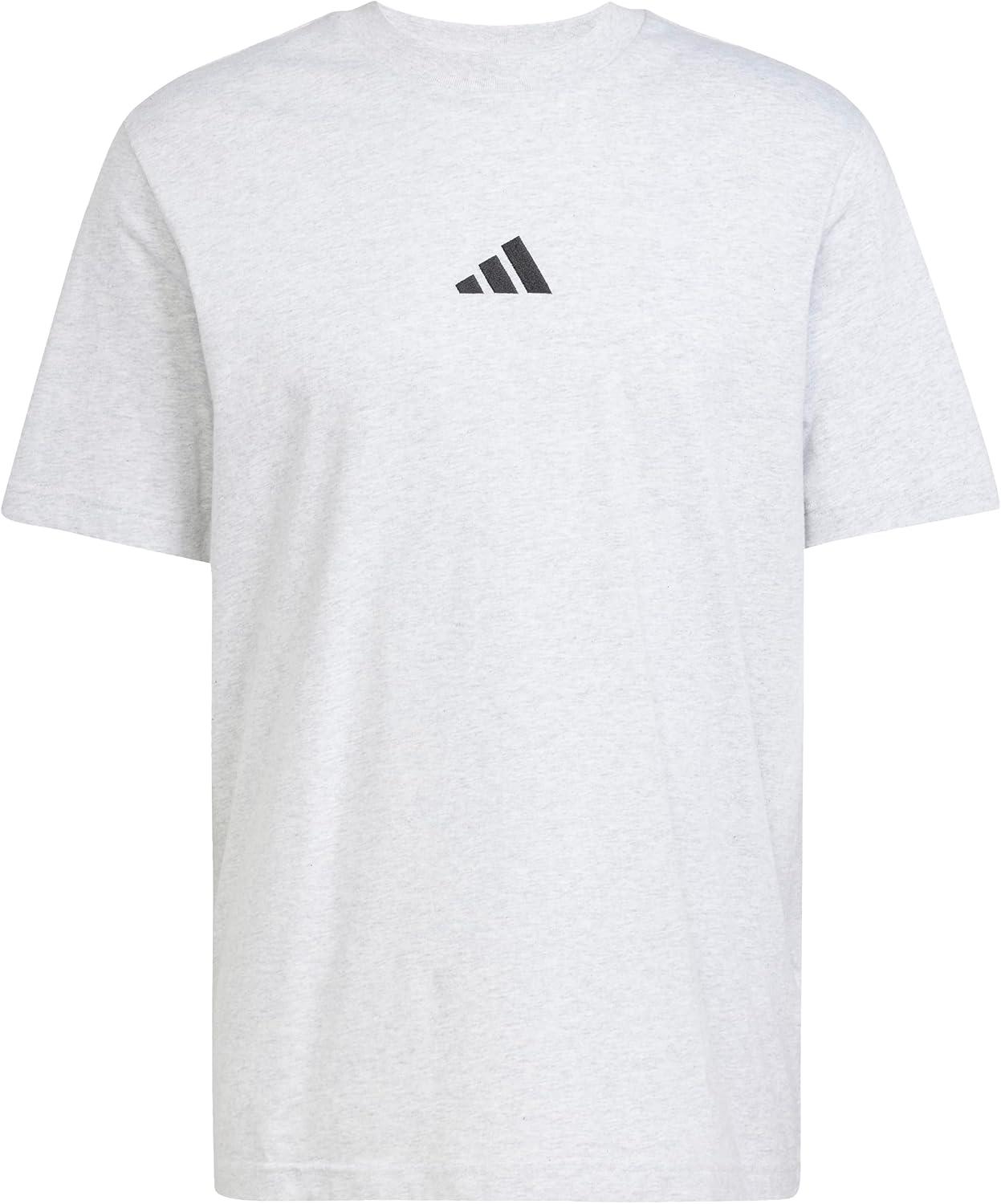 imageadidas Originals Mens Essentials Small Logo Single Jersey TShirtLight Grey HeatherBlack