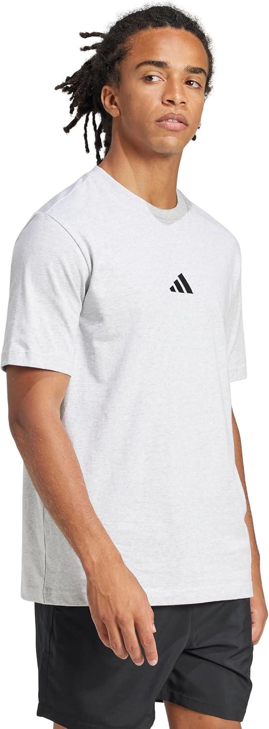 imageadidas Originals Mens Essentials Small Logo Single Jersey TShirtLight Grey HeatherBlack