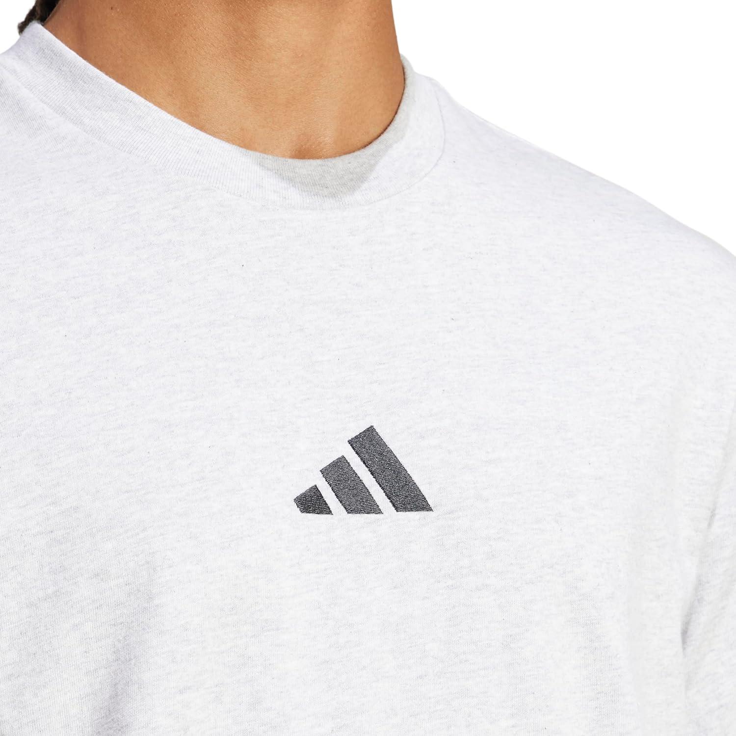 imageadidas Originals Mens Essentials Small Logo Single Jersey TShirtLight Grey HeatherBlack