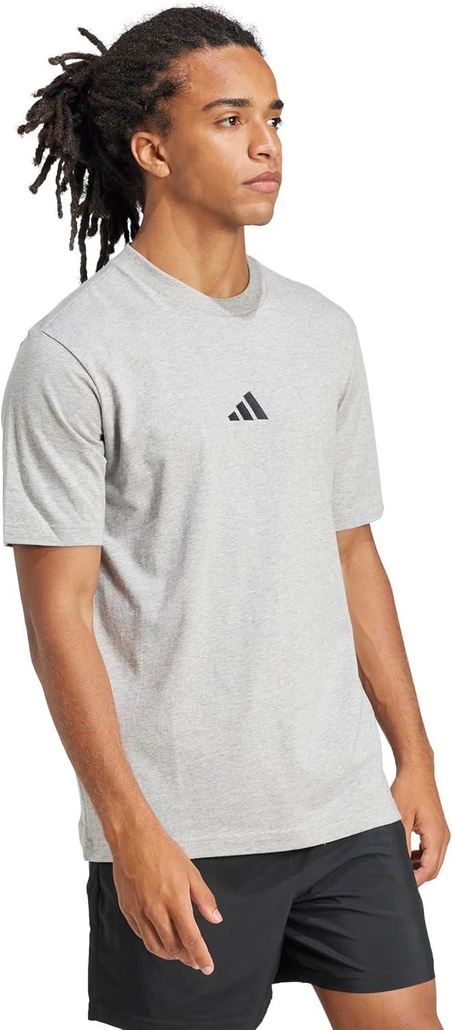 imageadidas Originals Mens Essentials Small Logo Single Jersey TShirtMedium Grey HeatherBlack