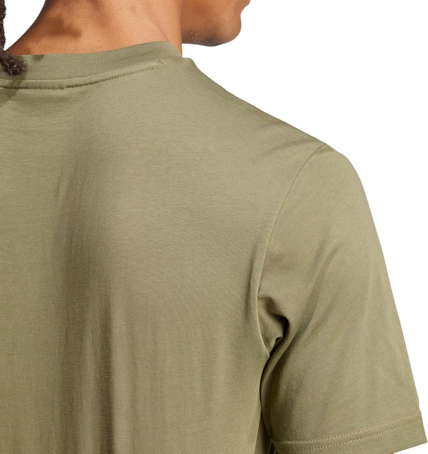 imageadidas Originals Mens Essentials Small Logo Single Jersey TShirtOlive StrataBlack