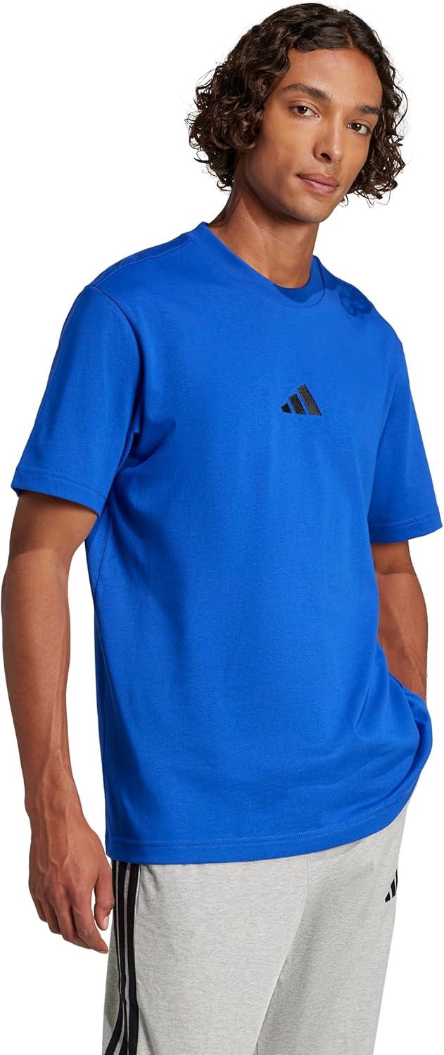 imageadidas Originals Mens Essentials Small Logo Single Jersey TShirtTeam Royal BlueBlack