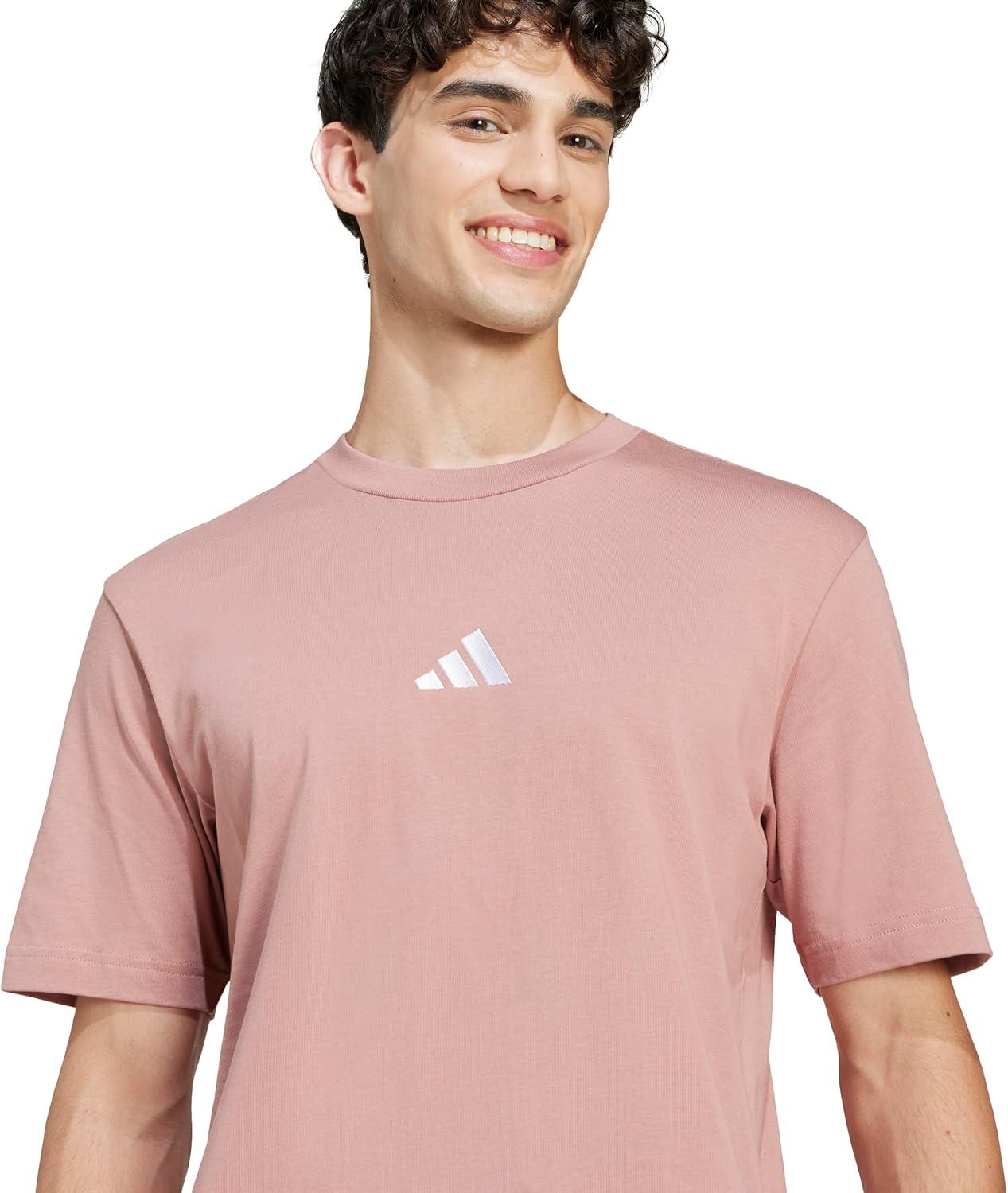 imageadidas Originals Mens Essentials Small Logo Single Jersey TShirtWarm ClayWhite