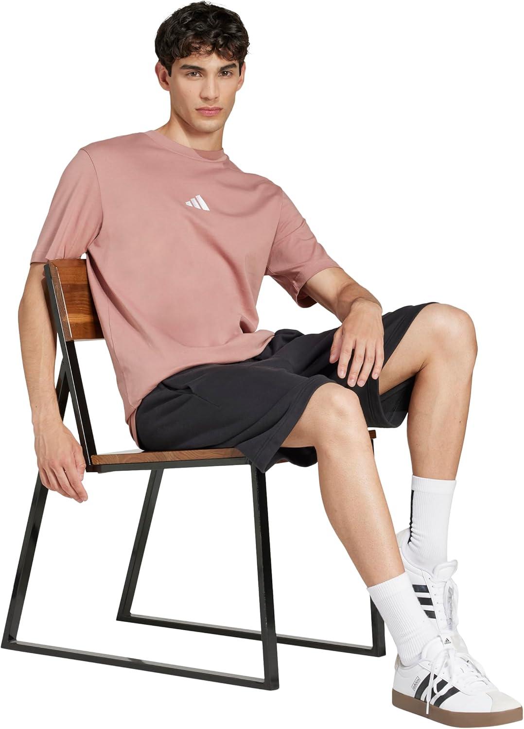 imageadidas Originals Mens Essentials Small Logo Single Jersey TShirtWarm ClayWhite