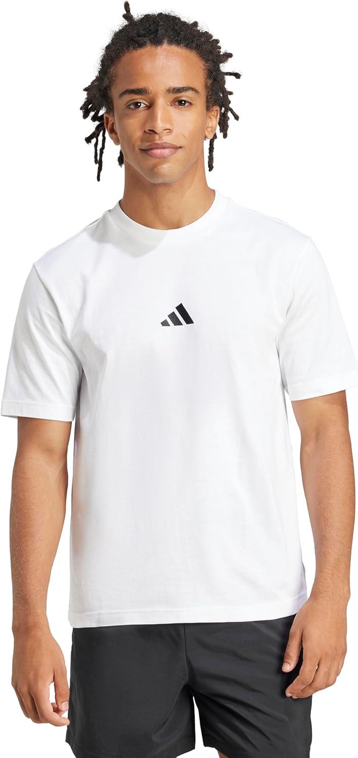 imageadidas Originals Mens Essentials Small Logo Single Jersey TShirtWhiteBlack